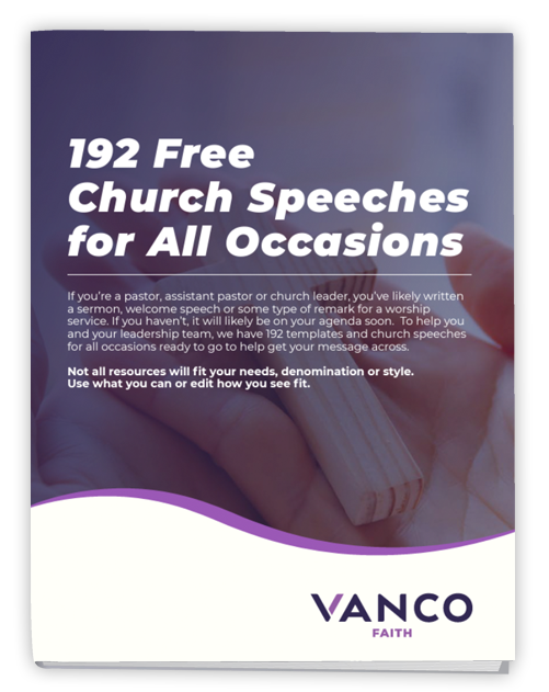 a sample welcome speech for church